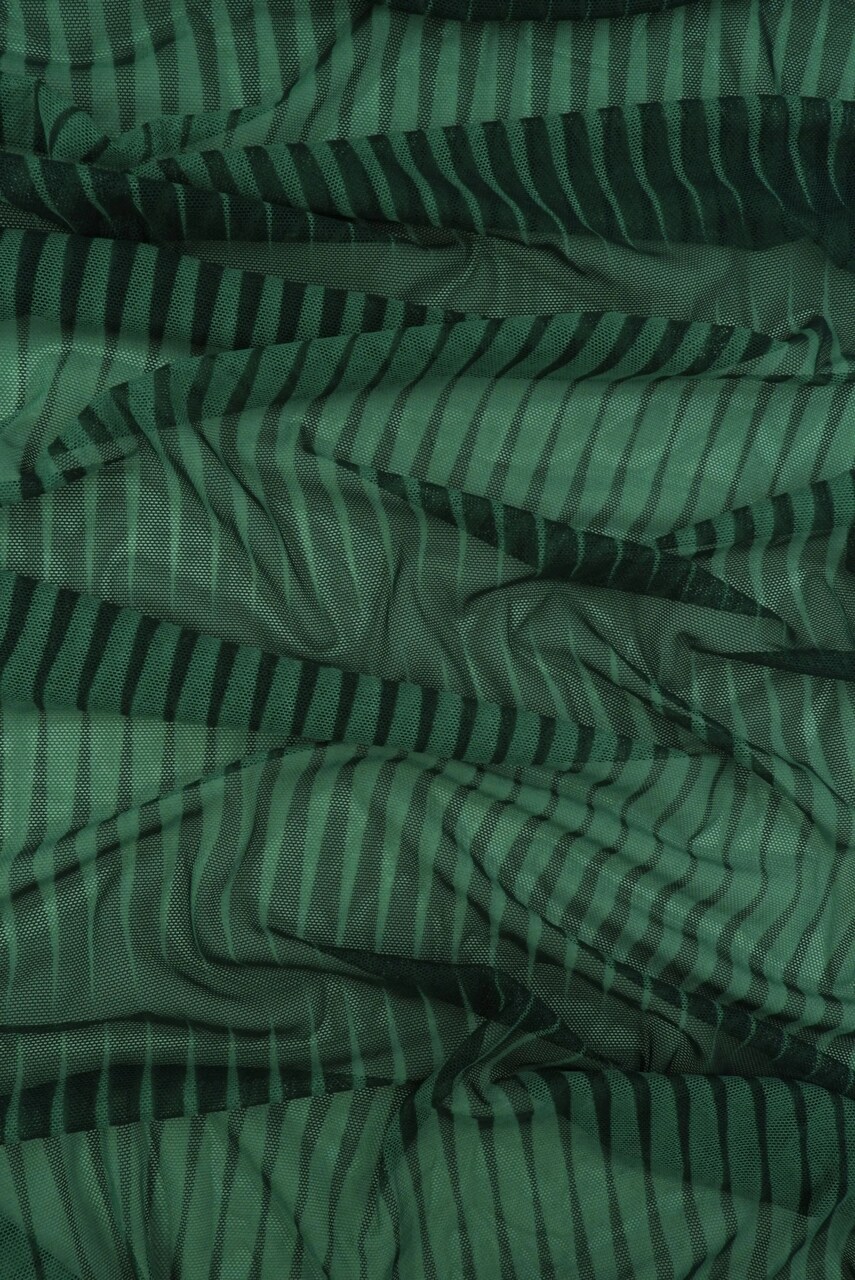 1 Yard 90% Polyester and 10% Spandex Mesh Fabric, Geometric Flocking Zebra Print Soft 54" Width